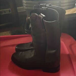 Men's Dark Brown Leather Pull-On Boots